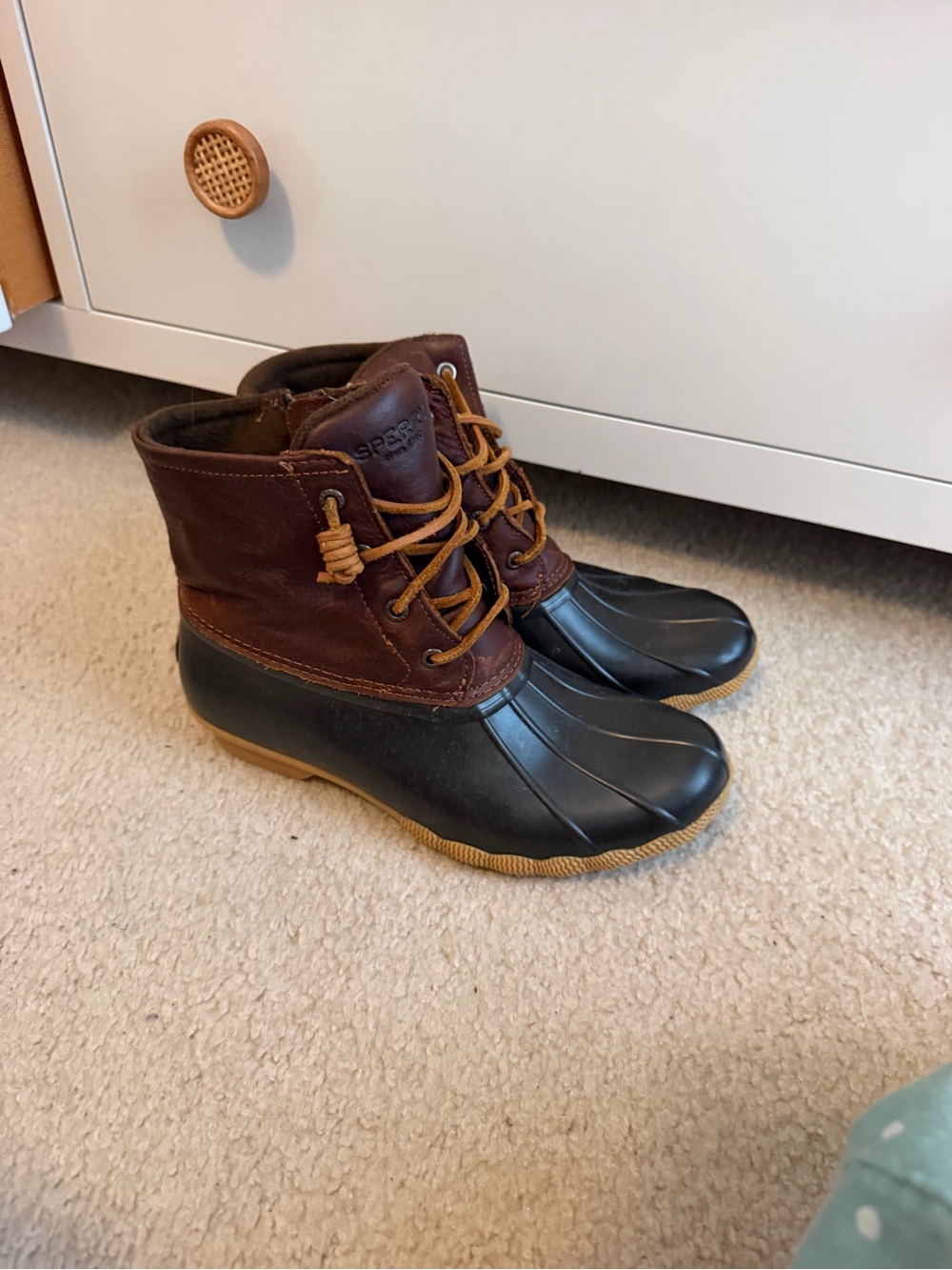 Women’s Brown and Black Duck Boots - Classic Waterproof Lace-Up